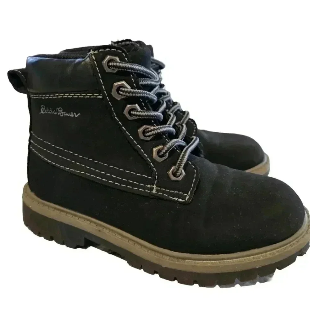 Eddie Bauer Kids Hiking Boots Size 13M Black Lace Up Trail Gorpcore Outdooor
